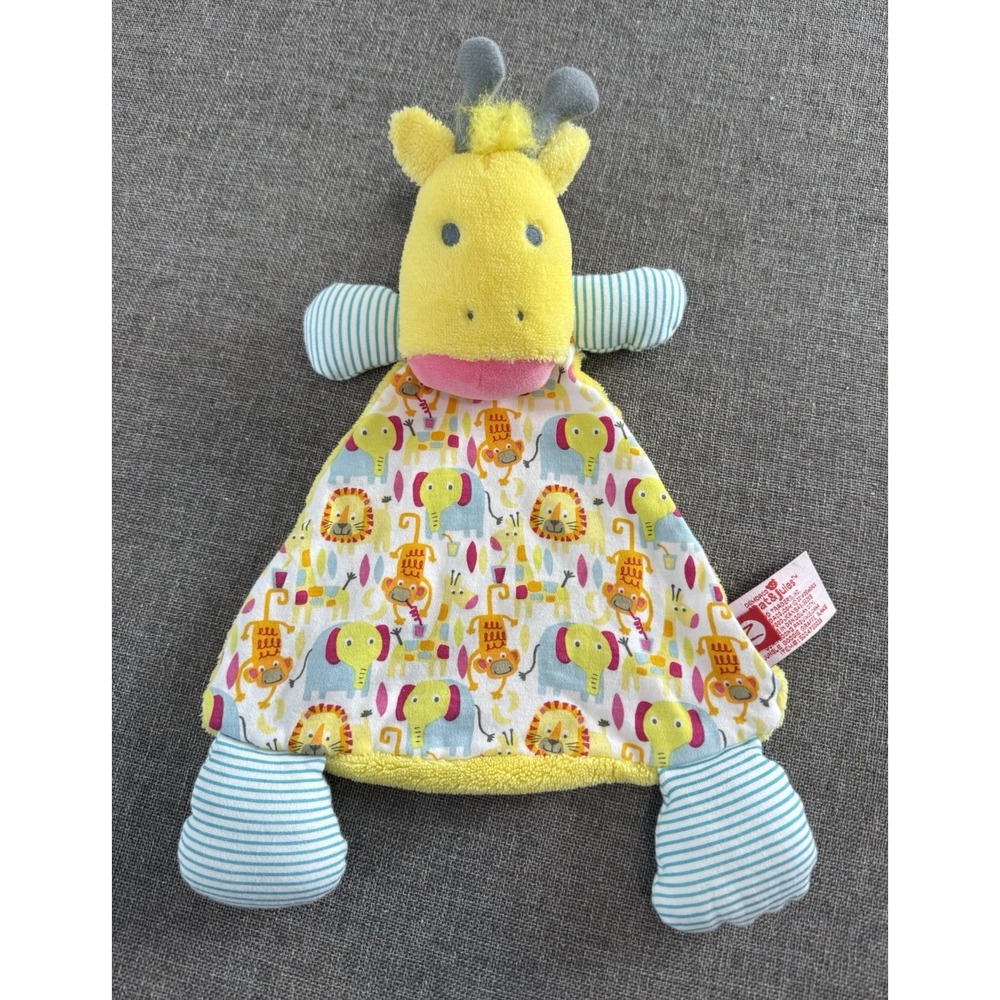 Nat Jules Jungle Boogie Giraffe Security Blanket Lovey Plush Yellow Animal Baby